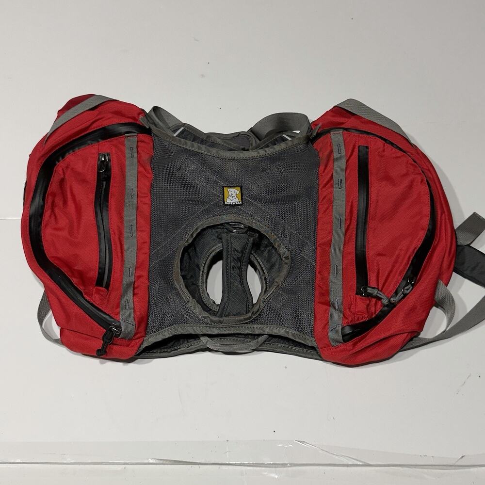 Ruffwear Palisades Dog Backpack Size Medium Red/Gray Multi-Day Hiking Pack